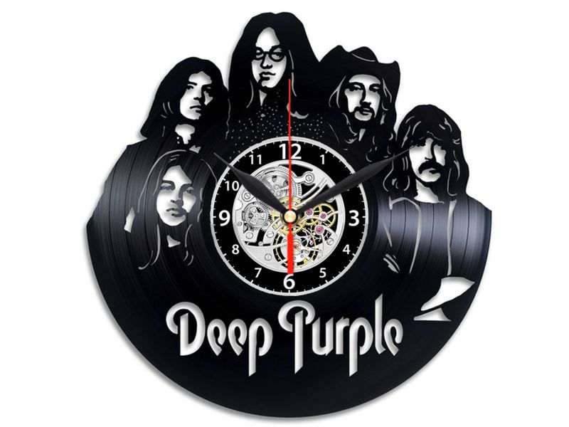 W0322 DEEP PURPLE  ZEGAR SCIENNY ZEGAR DEKORACYJNY ZEGAZ Z PŁYTY WINYLOWEJ EVEVO EVEVEO.PL