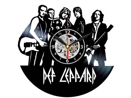 W0325 Def-Leppard  ZEGAR SCIENNY ZEGAR DEKORACYJNY ZEGAZ Z PŁYTY WINYLOWEJ EVEVO EVEVEO.PL