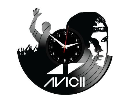 W0328 DJ AVICII  ZEGAR SCIENNY ZEGAR DEKORACYJNY ZEGAZ Z PŁYTY WINYLOWEJ EVEVO EVEVEO.PL