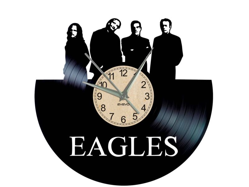 W0337 Eagles-Rock-Band ZEGAR SCIENNY ZEGAR DEKORACYJNY ZEGAZ Z PŁYTY WINYLOWEJ EVEVO EVEVEO.PL