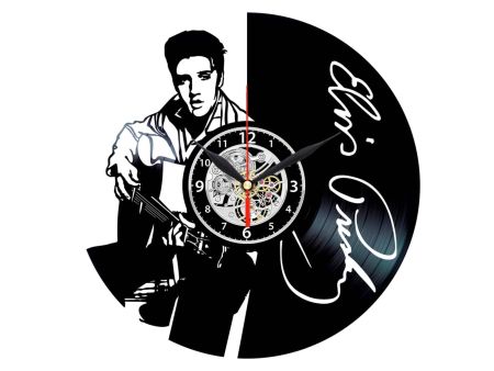 W0342 Elvis Presley   ZEGAR SCIENNY ZEGAR DEKORACYJNY ZEGAZ Z PŁYTY WINYLOWEJ EVEVO EVEVEO.PL