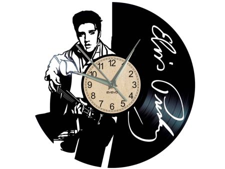 W0342 Elvis Presley   ZEGAR SCIENNY ZEGAR DEKORACYJNY ZEGAZ Z PŁYTY WINYLOWEJ EVEVO EVEVEO.PL