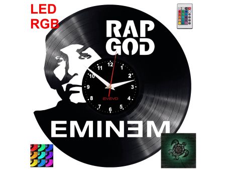 Eminem Zegar Ścienny Podświetlany LED RGB Na Pilota Płyta Winylowa Nowoczesny Dekoracyjny Na Prezent Urodziny