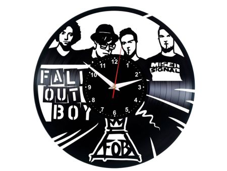 W0344 Fall Out Boy  ZEGAR SCIENNY ZEGAR DEKORACYJNY ZEGAZ Z PŁYTY WINYLOWEJ EVEVO EVEVEO.PL