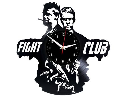 W0350 Fight Club  ZEGAR SCIENNY ZEGAR DEKORACYJNY ZEGAZ Z PŁYTY WINYLOWEJ EVEVO EVEVEO.PL