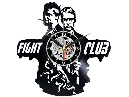 W0350 Fight Club  ZEGAR SCIENNY ZEGAR DEKORACYJNY ZEGAZ Z PŁYTY WINYLOWEJ EVEVO EVEVEO.PL