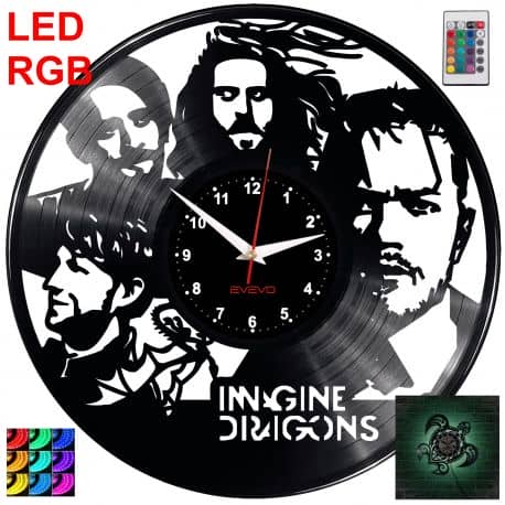 Imagine Dragons Zegar Ścienny Podświetlany LED RGB Na Pilota Płyta Winylowa Nowoczesny Dekoracyjny Na Prezent Urodziny