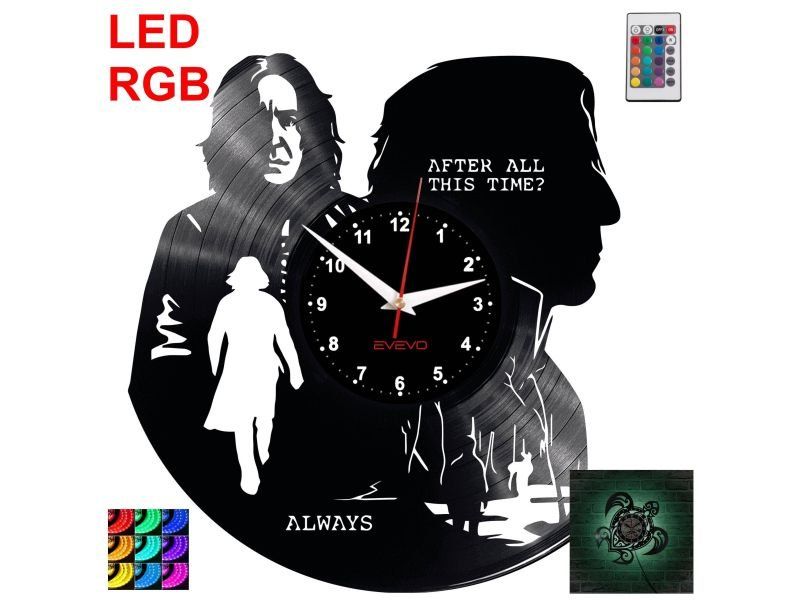 Harry Potter Zegar Ścienny Podświetlany LED RGB Na Pilota Płyta Winylowa Nowoczesny Dekoracyjny Na Prezent Urodziny