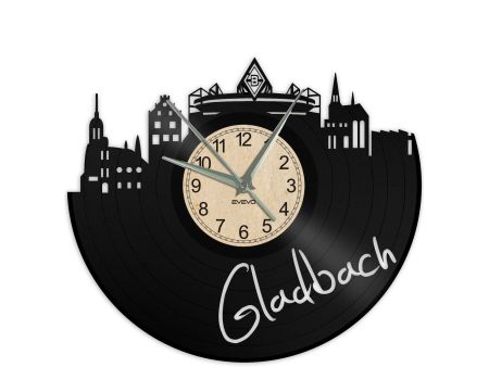 W0358 Schallplattenuhr Gladbach  ZEGAR SCIENNY ZEGAR DEKORACYJNY ZEGAZ Z PŁYTY WINYLOWEJ EVEVO EVEVEO.PL