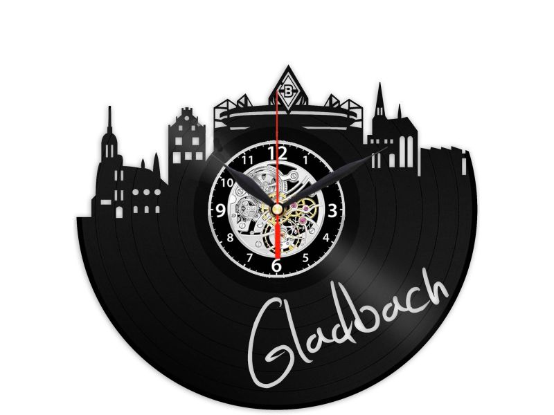 W0358 Schallplattenuhr Gladbach  ZEGAR SCIENNY ZEGAR DEKORACYJNY ZEGAZ Z PŁYTY WINYLOWEJ EVEVO EVEVEO.PL