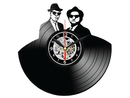 Blues Brothers ZEGAR SCIENNY ZEGAR DEKORACYJNY ZEGAZ Z PŁYTY WINYLOWEJ EVEVO EVEVEO.PL