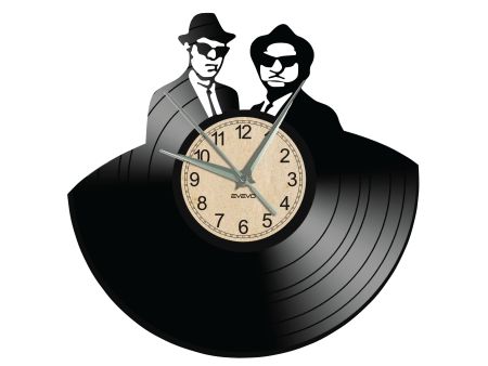 Blues Brothers ZEGAR SCIENNY ZEGAR DEKORACYJNY ZEGAZ Z PŁYTY WINYLOWEJ EVEVO EVEVEO.PL