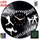 Baseball Zegar Ścienny Podświetlany LED RGB Na Pilota Płyta Winylowa Nowoczesny Dekoracyjny Na Prezent Urodziny