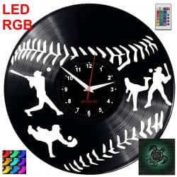 Baseball Zegar Ścienny Podświetlany LED RGB Na Pilota Płyta Winylowa Nowoczesny Dekoracyjny Na Prezent Urodziny