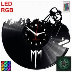 Marylin Manson Zegar Ścienny Podświetlany LED RGB Na Pilota Płyta Winylowa Nowoczesny Dekoracyjny Na Prezent Urodziny