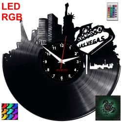 Las Vegas Zegar Ścienny Podświetlany LED RGB Na Pilota Płyta Winylowa Nowoczesny Dekoracyjny Na Prezent Urodziny