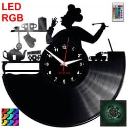 Szef Kuchni Zegar Ścienny Podświetlany LED RGB Na Pilota Płyta Winylowa Nowoczesny Dekoracyjny Na Prezent Urodziny