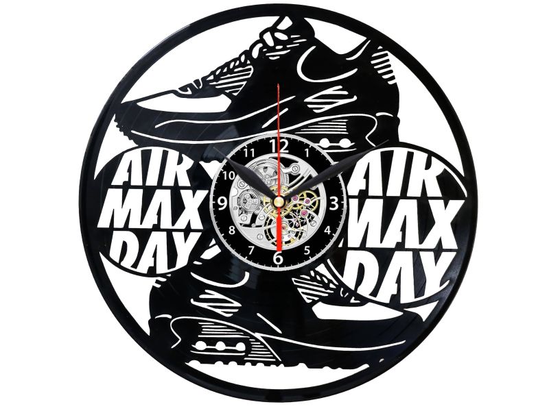 Air Max Day ZEGAR SCIENNY ZEGAR DEKORACYJNY ZEGAZ Z PŁYTY WINYLOWEJ EVEVO EVEVEO.PL