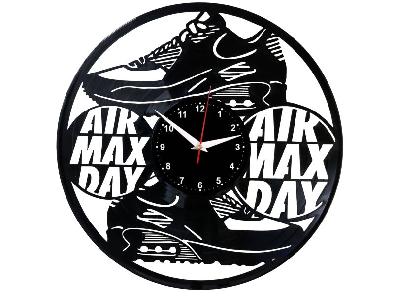 Air Max Day ZEGAR SCIENNY ZEGAR DEKORACYJNY ZEGAZ Z PŁYTY WINYLOWEJ EVEVO EVEVEO.PL