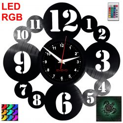 Cyferki Zegar Ścienny Podświetlany LED RGB Na Pilota Płyta Winylowa Nowoczesny Dekoracyjny Na Prezent Urodziny