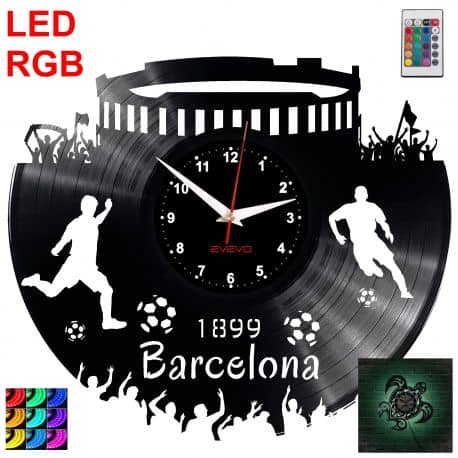 Barcelona Zegar Ścienny Podświetlany LED RGB Na Pilota Płyta Winylowa Nowoczesny Dekoracyjny Na Prezent Urodziny