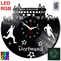 Borussia Dortmund Zegar Ścienny Podświetlany LED RGB Na Pilota Płyta Winylowa Nowoczesny Dekoracyjny Na Prezent Urodziny