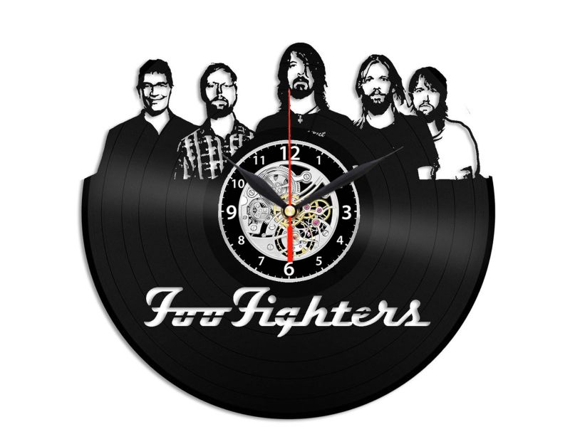 Foo FIghters ZEGAR SCIENNY ZEGAR DEKORACYJNY ZEGAZ Z PŁYTY WILOWEJ EVEVO EVEVEO.PL