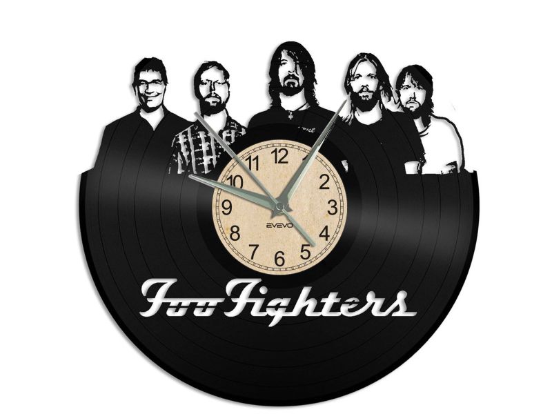 Foo FIghters ZEGAR SCIENNY ZEGAR DEKORACYJNY ZEGAZ Z PŁYTY WILOWEJ EVEVO EVEVEO.PL