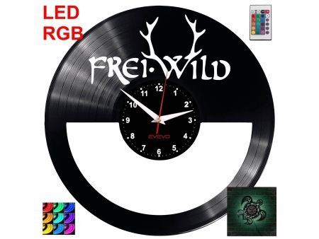 Freiwild Zegar Ścienny Podświetlany LED RGB Na Pilota Płyta Winylowa Nowoczesny Dekoracyjny Na Prezent Urodziny