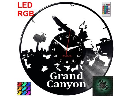 Grand Canyon Zegar Ścienny Podświetlany LED RGB Na Pilota Płyta Winylowa Nowoczesny Dekoracyjny Na Prezent Urodziny