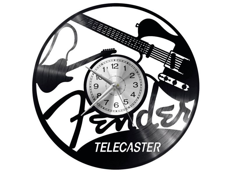 Fender Telecaster Zegar Ścienny Płyta Winylowa Nowoczesny Dekoracyjny Na Prezent Urodziny