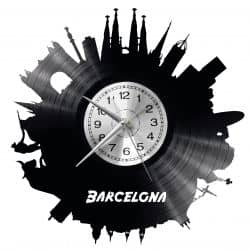 Barcelona Zegar Ścienny Płyta Winylowa Nowoczesny Dekoracyjny Na Prezent Urodziny