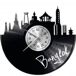 Bangkok Zegar Ścienny Płyta Winylowa Nowoczesny Dekoracyjny Na Prezent Urodziny