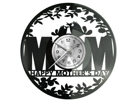 Mother's Day Zegar Ścienny Płyta Winylowa Nowoczesny Dekoracyjny Na Prezent Urodziny