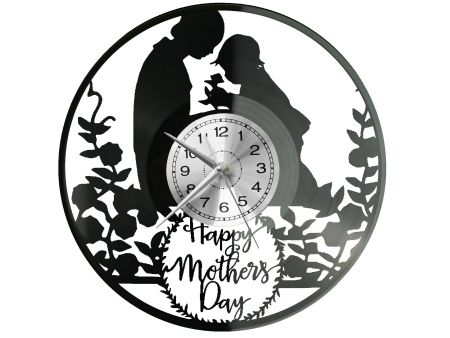 Mother's Day Zegar Ścienny Płyta Winylowa Nowoczesny Dekoracyjny Na Prezent Urodziny