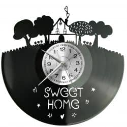 Sweet Home Zegar Ścienny Płyta Winylowa Nowoczesny Dekoracyjny Na Prezent Urodziny