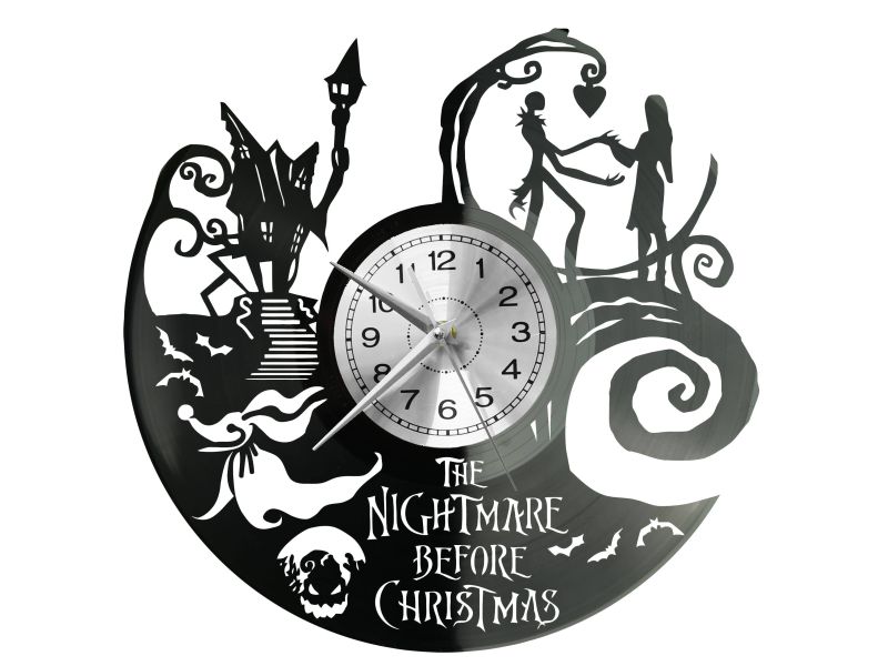 The Nightmare Before Christmas Zegar Ścienny Płyta Winylowa Nowoczesny Dekoracyjny Na Prezent Urodziny