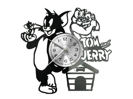 Tom and Jerry Zegar Ścienny Płyta Winylowa Nowoczesny Dekoracyjny Na Prezent Urodziny