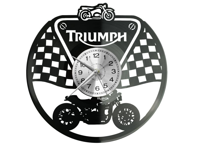 Triumph Bike Zegar Ścienny Płyta Winylowa Nowoczesny Dekoracyjny Na Prezent Urodziny