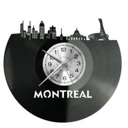 Montreal Zegar Ścienny Płyta Winylowa Nowoczesny Dekoracyjny Na Prezent Urodziny