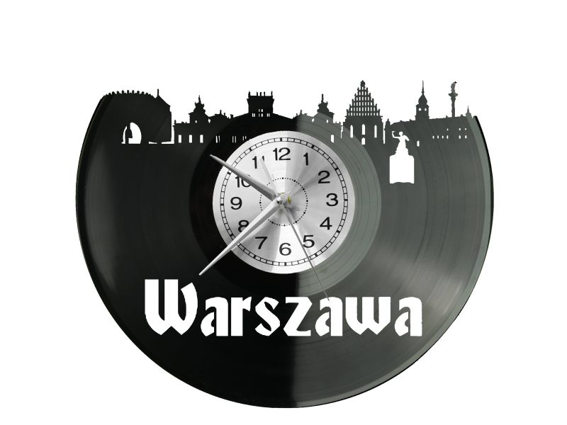 Warszawa Zegar Ścienny Płyta Winylowa Nowoczesny Dekoracyjny Na Prezent Urodziny