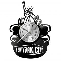 New York City USA Zegar Ścienny Płyta Winylowa Nowoczesny Dekoracyjny Na Prezent Urodziny