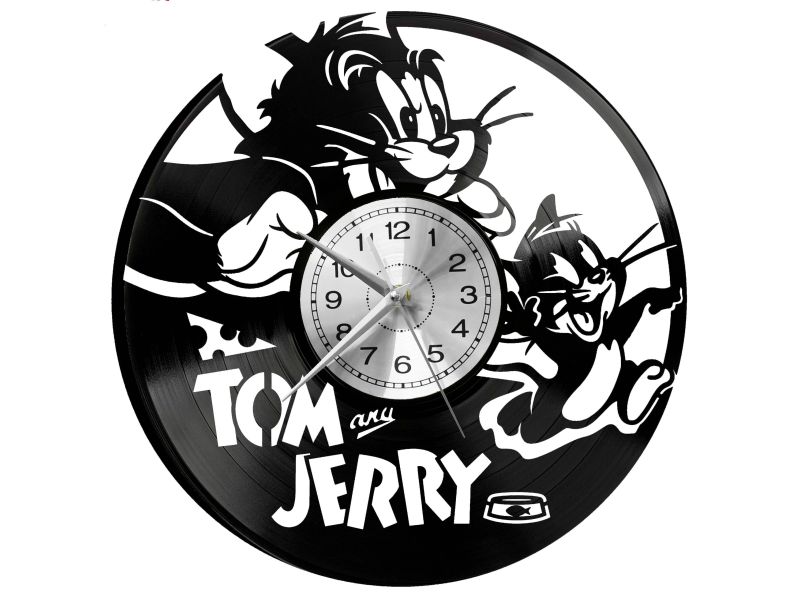 Tom And Jerry Zegar Ścienny Płyta Winylowa Nowoczesny Dekoracyjny Na Prezent Urodziny