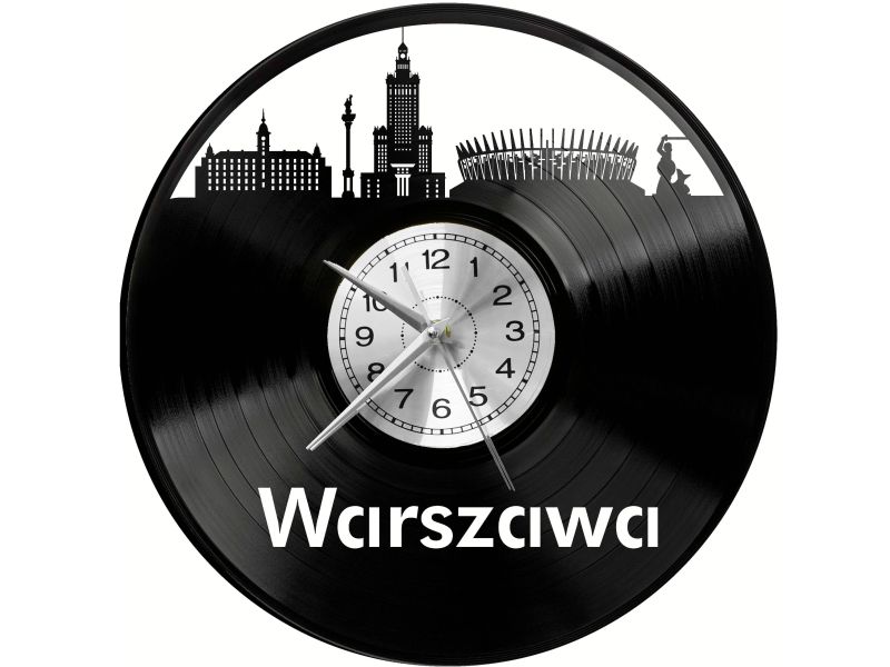 Warszawa Zegar Ścienny Płyta Winylowa Nowoczesny Dekoracyjny Na Prezent Urodziny