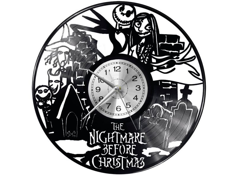 Nightmare Before Christmas Zegar Ścienny Płyta Winylowa Nowoczesny Dekoracyjny Na Prezent Urodziny