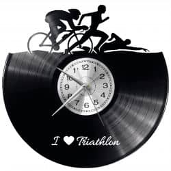 Triatlon Zegar Ścienny Płyta Winylowa Nowoczesny Dekoracyjny Na Prezent Urodziny
