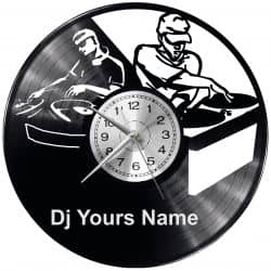 DJ Yours Name Zegar Ścienny Płyta Winylowa Nowoczesny Dekoracyjny Na Prezent Urodziny