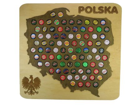 Polska Mapa 30x30 cm Grawer Kapslownica Piwo Na Kapsle Tablica Piwa Piwna 109 Kolorów Do Wyboru Na Prezent Dla Niego