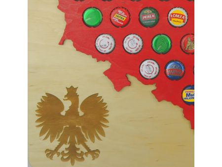 Polska Mapa 40x40 cm Grawer Kapslownica Piwo Na Kapsle Tablica Piwa Piwna 109 Kolorów Do Wyboru Na Prezent Dla Niego