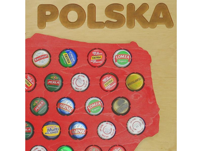 Polska Mapa 40x40 cm Grawer Kapslownica Piwo Na Kapsle Tablica Piwa Piwna 109 Kolorów Do Wyboru Na Prezent Dla Niego